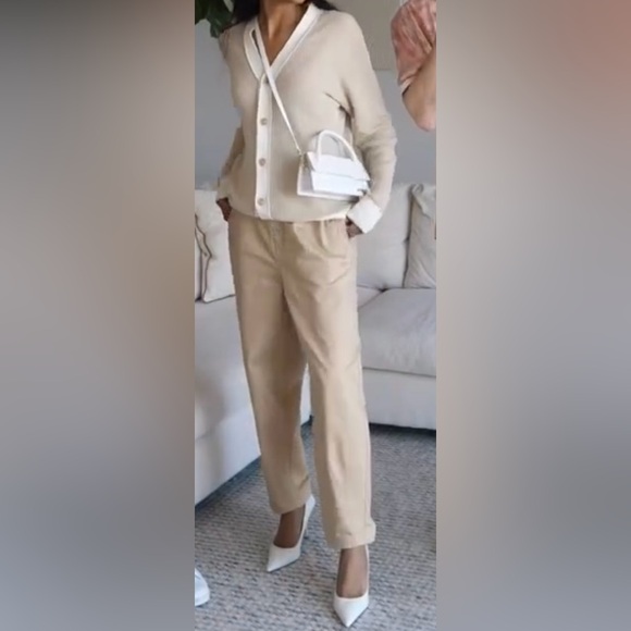 RW&CO. Beige and Cream unisex Cardigan - Picture 2 of 4